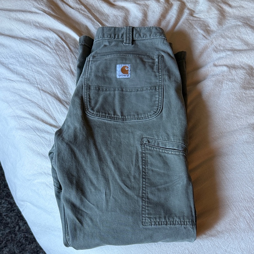 Carhartt Men's Gray/ Brown Relaxed Fit Double Knee Pants